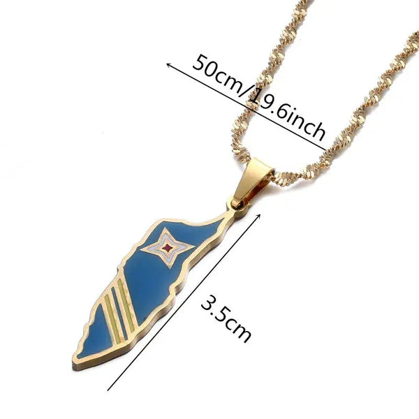 Aruba Flag Map Necklace