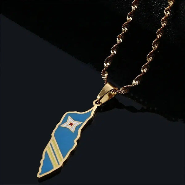 Aruba Flag Map Necklace