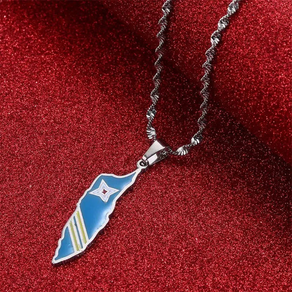 Aruba Flag Map Necklace