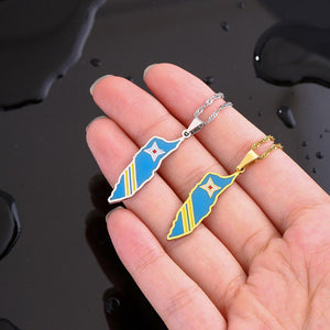 Aruba Flag Map Necklace