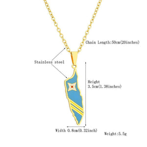 Aruba Flag Map Necklace