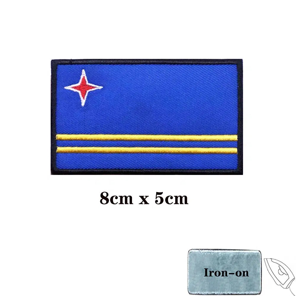 Aruba Flag Patch - Iron On/Hook & Loop Patch