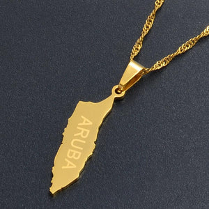 Aruba Map Necklace