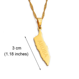 Aruba Map Necklace