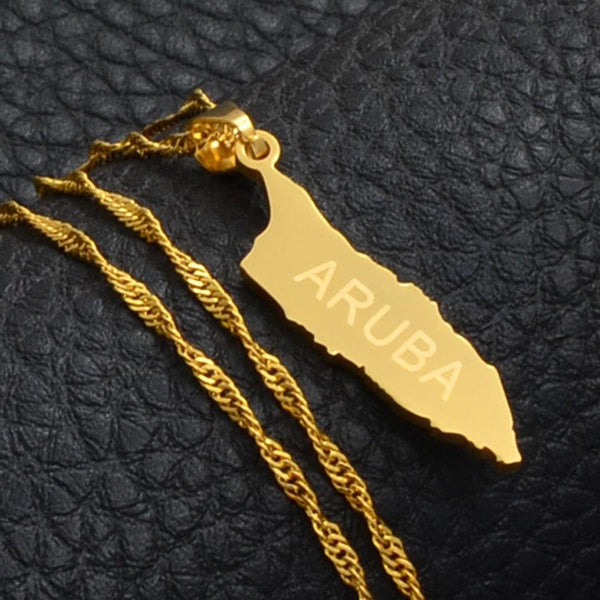 Aruba Map Necklace