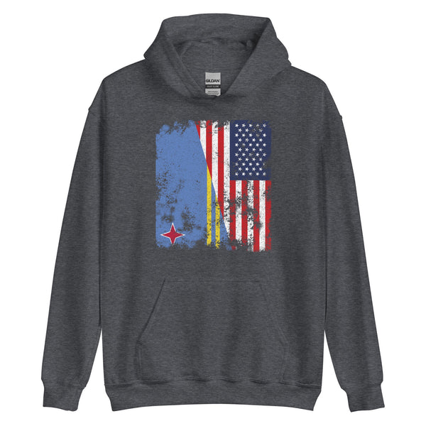 Aruba USA Flag - Half American Hoodie