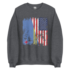 Aruba USA Flag - Half American Sweatshirt