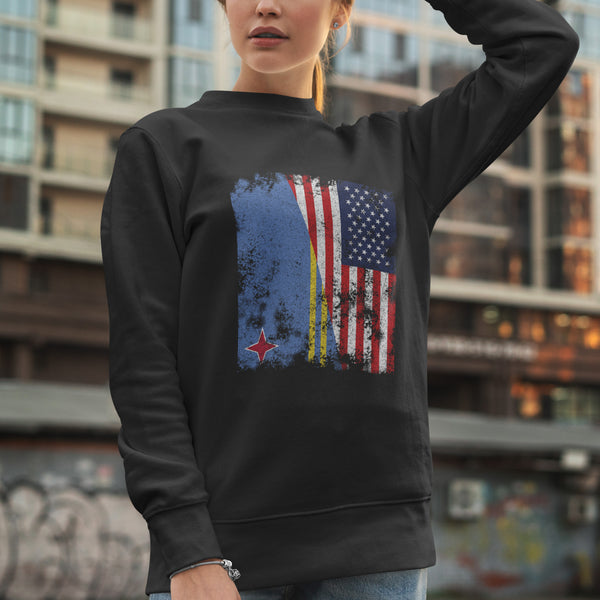 Aruba USA Flag - Half American Sweatshirt