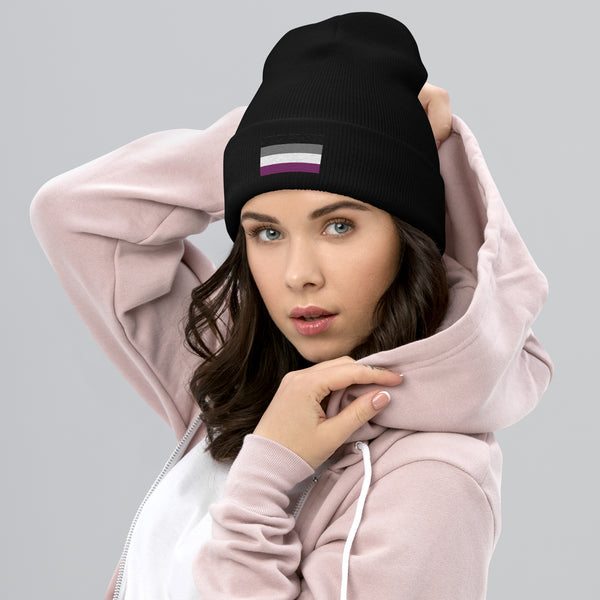 Asexual Flag Beanie - Embroidered LGBT+ Winter Hat