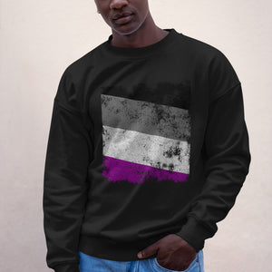 Asexual Flag - Distressed LGBT+ Sweatshirt