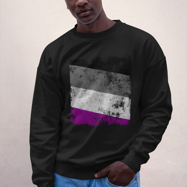 Asexual Flag - Distressed LGBT+ Sweatshirt