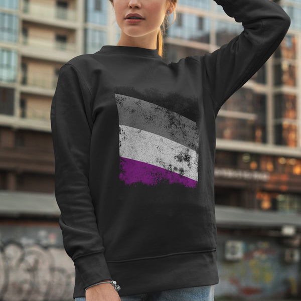 Asexual Flag - Distressed LGBT+ Sweatshirt