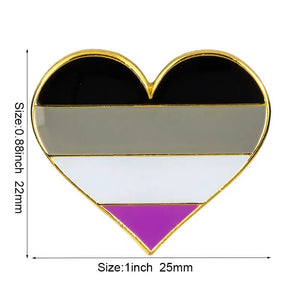 Asexual Pride Flag Lapel Pin - LGBTQIA2S+ Enamel Pin Flag