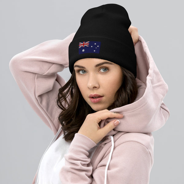 Australia Flag Beanie - Embroidered Winter Hat