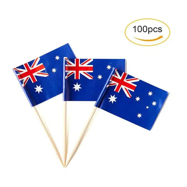 Australia Flag Toothpicks - Cupcake Toppers (100Pcs)