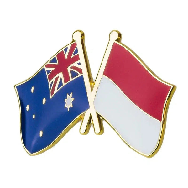 Australia Indonesia Flag Lapel Pin - Enamel Pin Flag