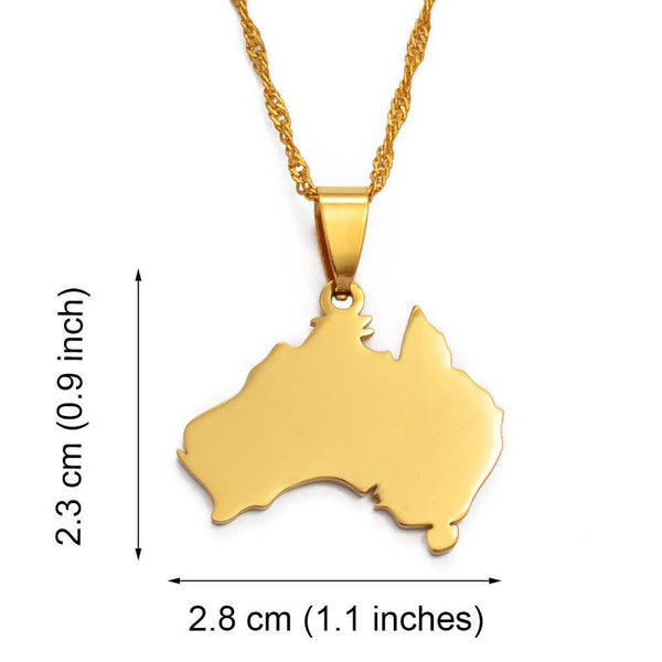 Australia Map Necklace