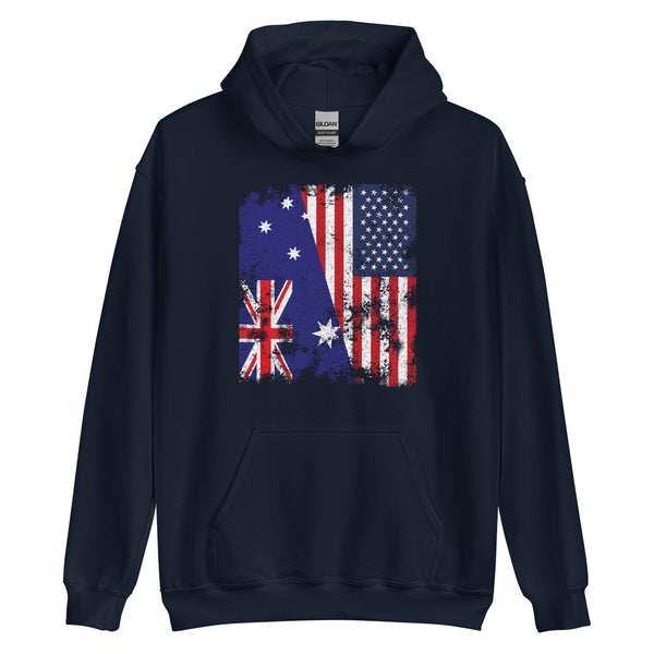 Australia USA Flag - Half American Hoodie