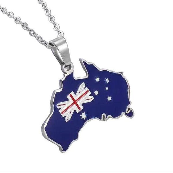 Australia Flag Map Necklace