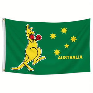 Australian Boxing Kangaroo Flag - 90x150cm(3x5ft) - 60x90cm(2x3ft)