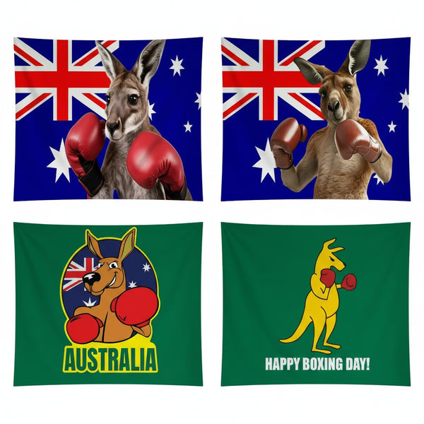 Australian Boxing Kangaroo Flags - 90x150cm(3x5ft) - 60x90cm(2x3ft)