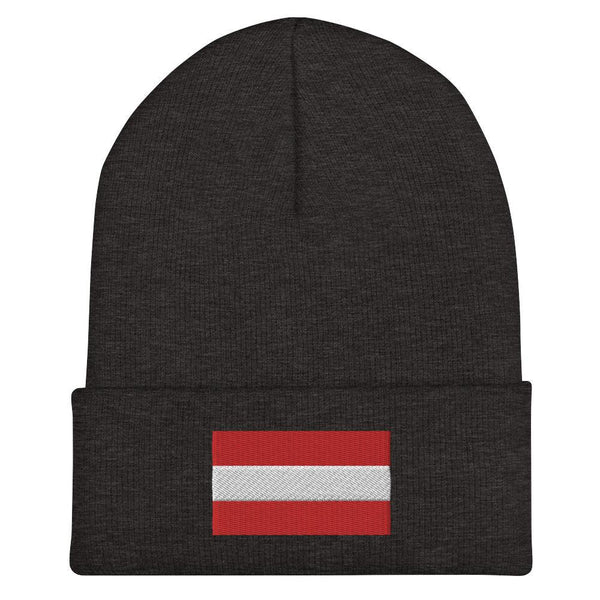 Austria Flag Beanie - Embroidered Winter Hat