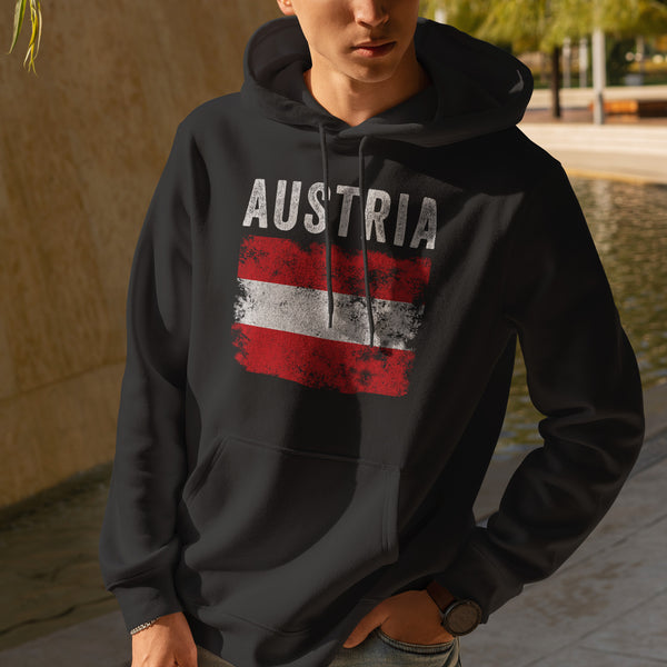 Austria Flag Distressed - Austrian Flag Hoodie