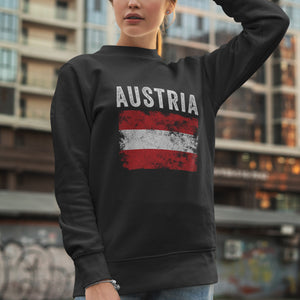 Austria Flag Distressed - Austrian Flag Sweatshirt