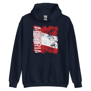 Austria Flag Distressed Hoodie