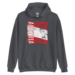 Austria Flag Distressed Hoodie