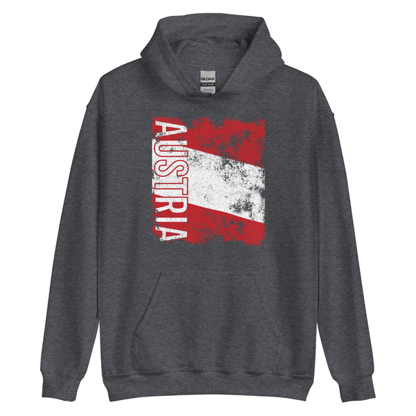 Austria Flag Distressed Hoodie