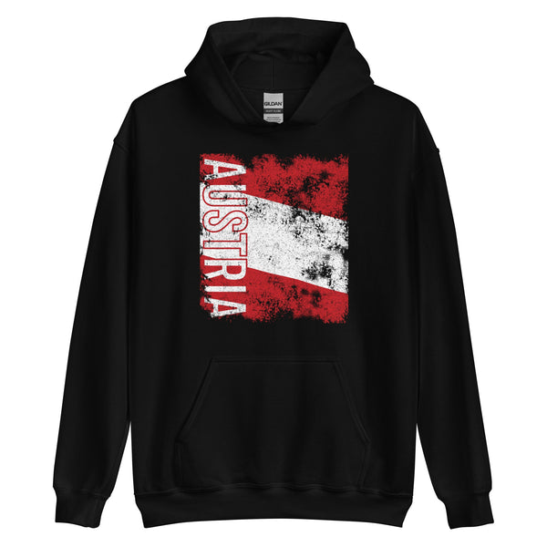 Austria Flag Distressed Hoodie