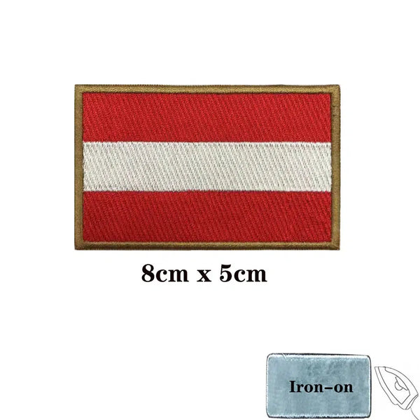 Austria Flag Patch - Iron On/Hook & Loop Patch