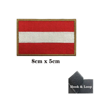 Austria Flag Patch - Iron On/Hook & Loop Patch