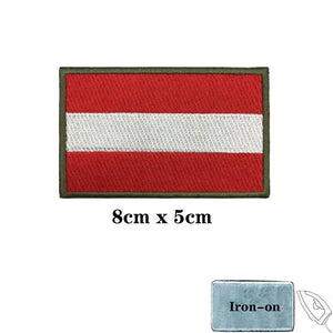 Austria Flag Patch - Iron On/Hook & Loop Patch