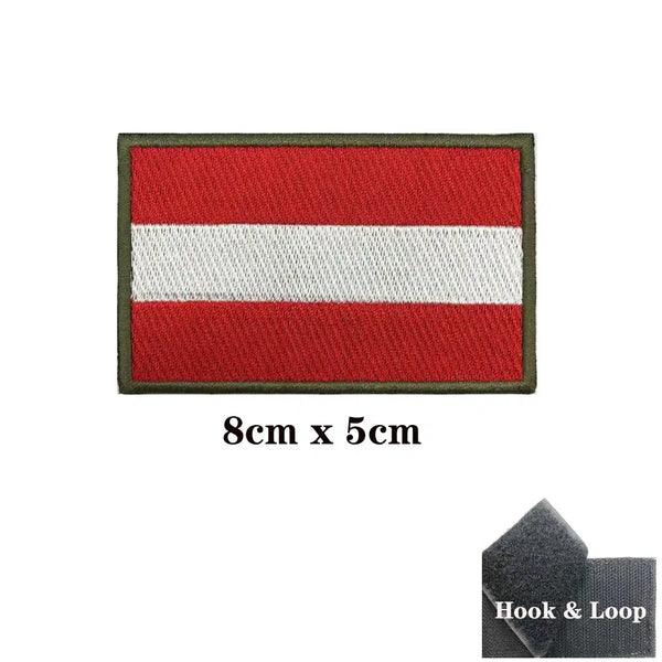 Austria Flag Patch - Iron On/Hook & Loop Patch