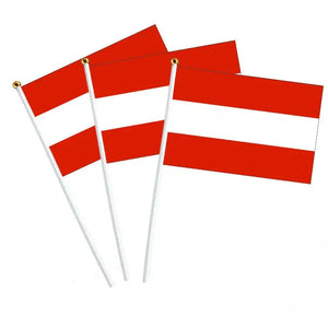 Austria Flag on Stick - Small Handheld Flag (50/100Pcs)