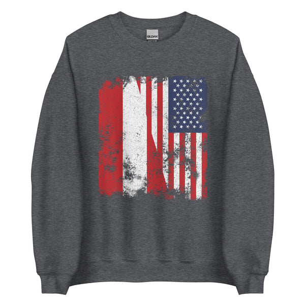 Austria USA Flag - Half American Sweatshirt