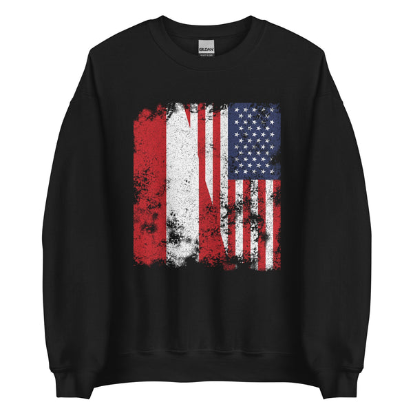 Austria USA Flag - Half American Sweatshirt