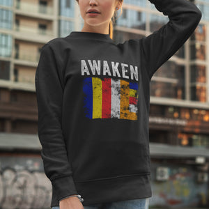 Awaken Buddhist Flag Sweatshirt