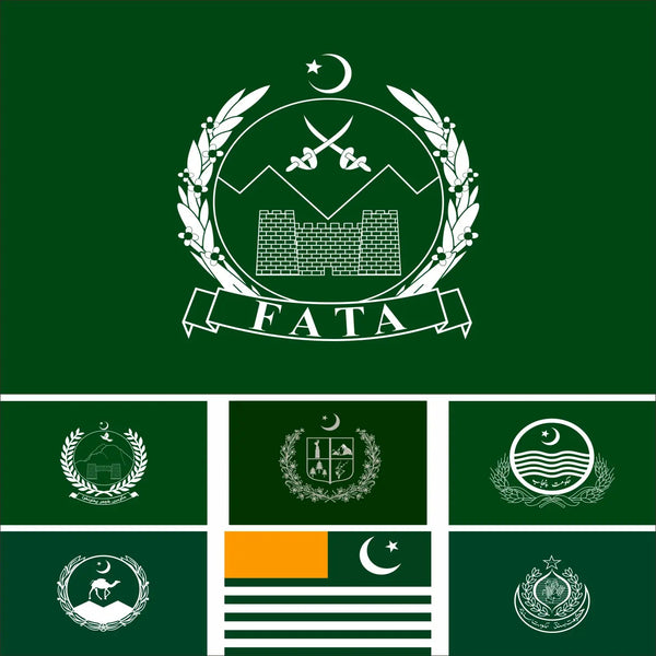 Azad Kashmir Flag & Pakistan Province Flags - 90x150cm(3x5ft) - 60x90cm(2x3ft)