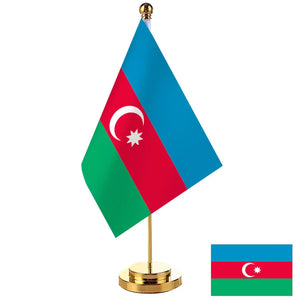 Azerbaijan Desk Flag - Small Office Table Flag