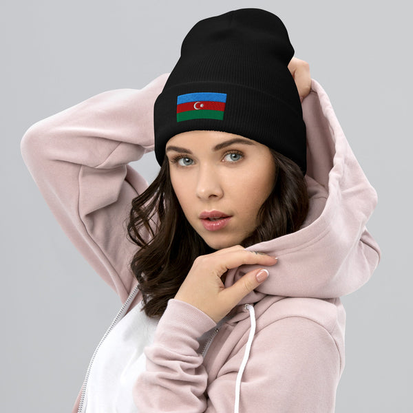 Azerbaijan Flag Beanie - Embroidered Winter Hat