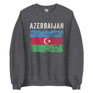 Azerbaijan Flag Distressed - Azeri Flag Sweatshirt