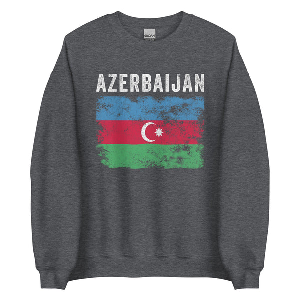 Azerbaijan Flag Distressed - Azeri Flag Sweatshirt