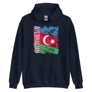 Azerbaijan Flag Distressed Hoodie