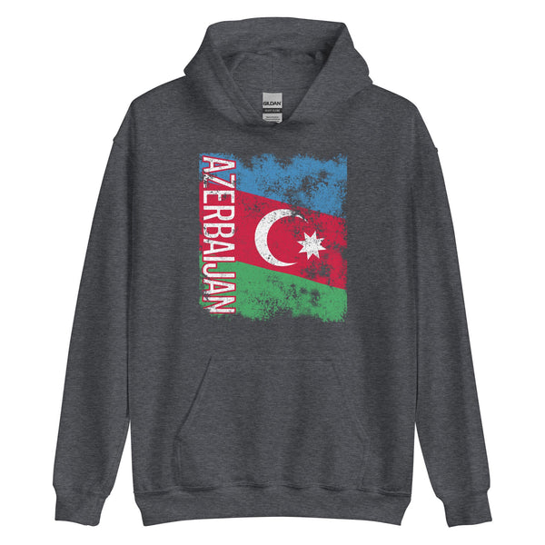 Azerbaijan Flag Distressed Hoodie