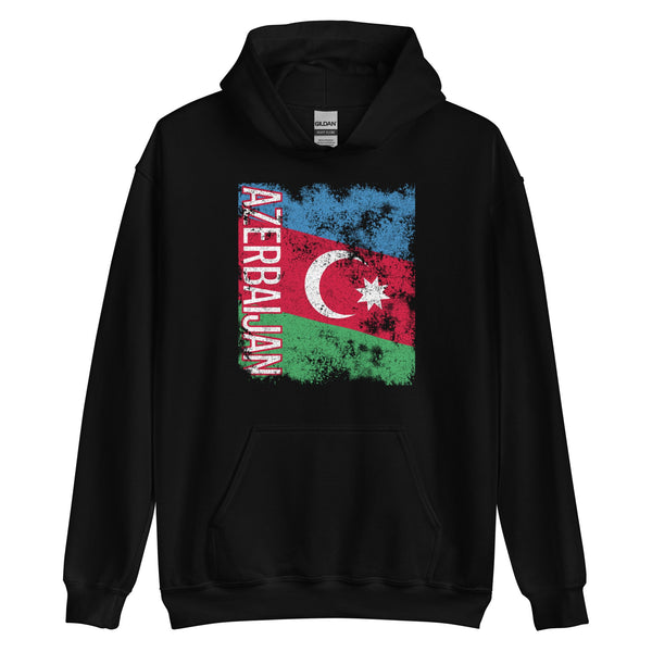 Azerbaijan Flag Distressed Hoodie