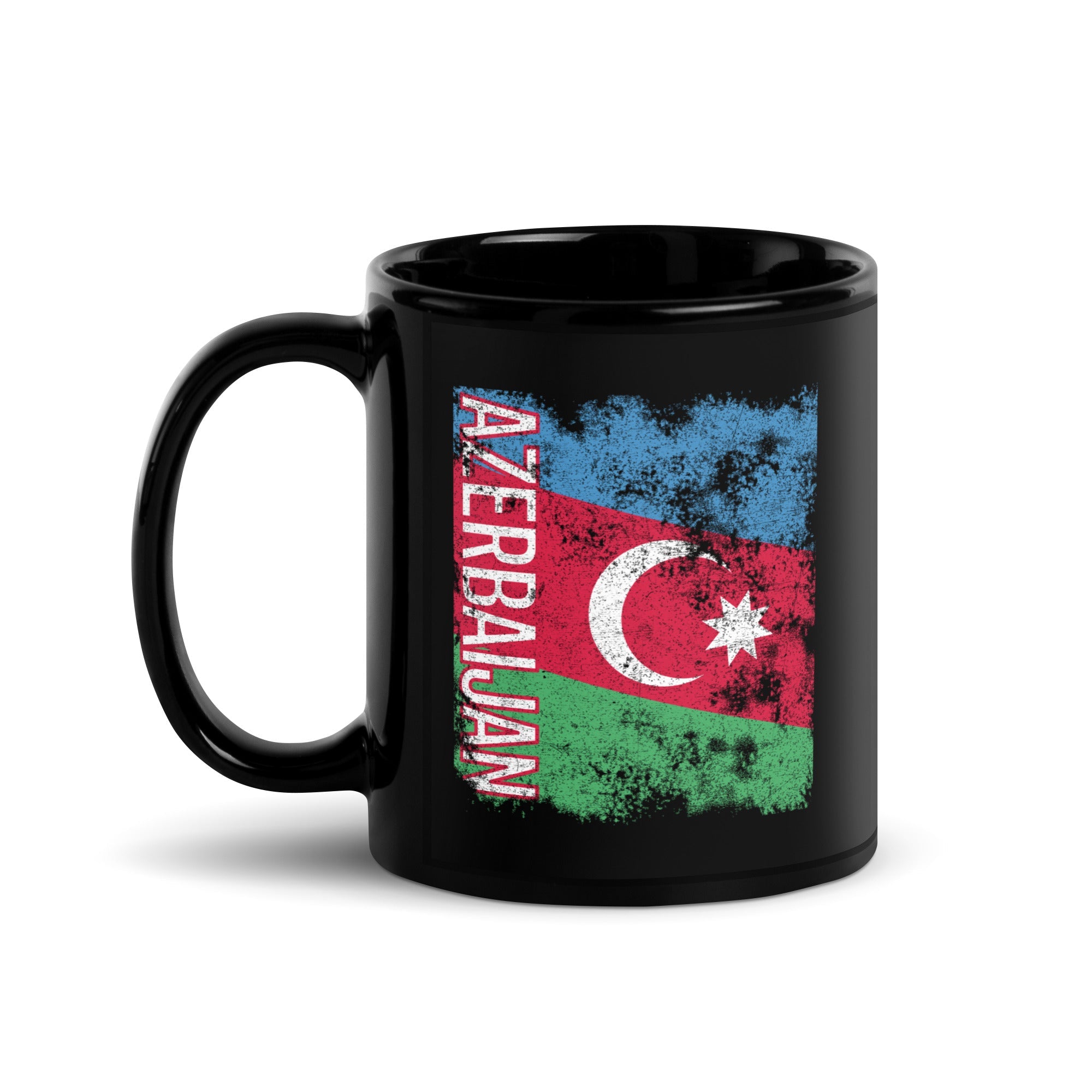 Azerbaijan Flag Distressed Mug