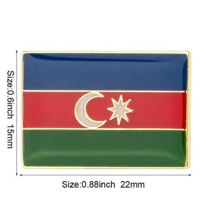 Azerbaijan Flag Lapel Pin Collection - Enamel Pin Flag